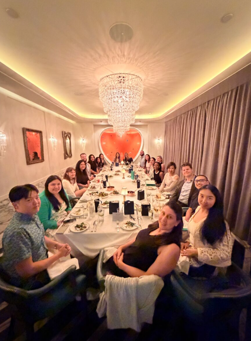 Finance Executive Dinner LA — full table group photo